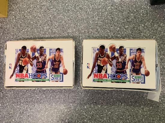 2x-1992-93 NBA Hoops Basketball Cards Sealed packs inside