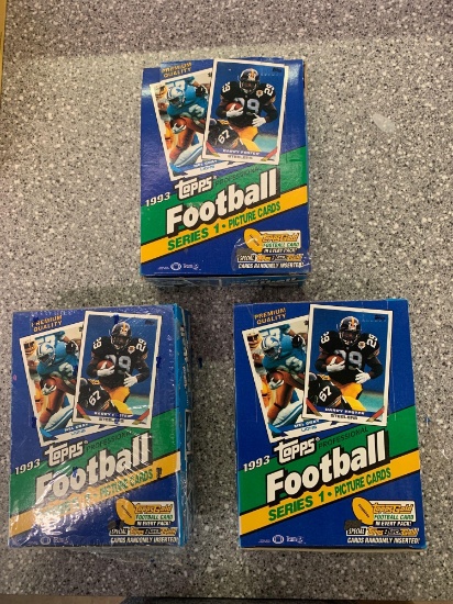 3x-1993 Topps Football Cards Series 1 Sealed packs inside