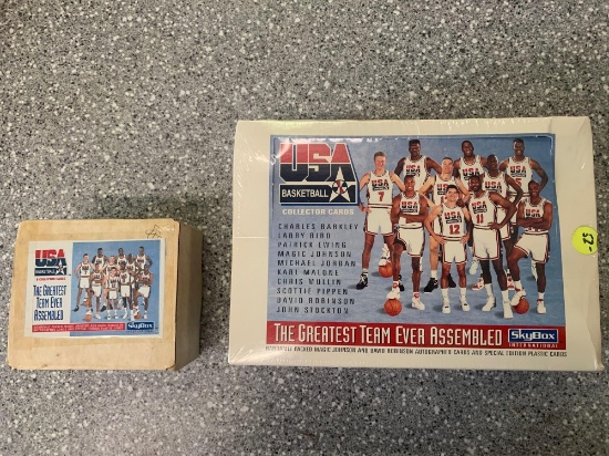 2x-1992 skybox USA Basketball card sealed box and 1 is not sealed