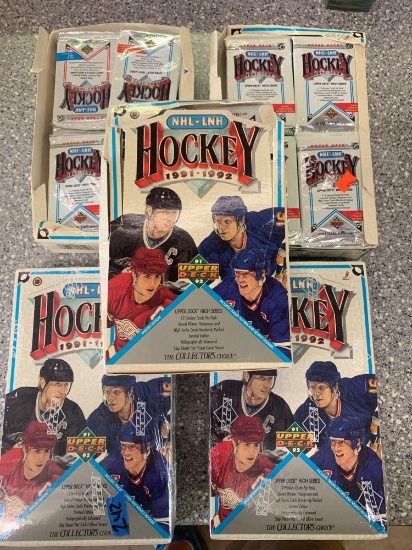 5- 1991-92 Upper Deck Hockey Cards sealed packs
