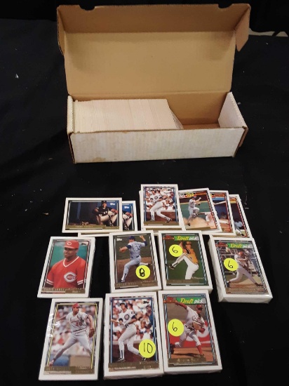 Box of Topps baseball cards