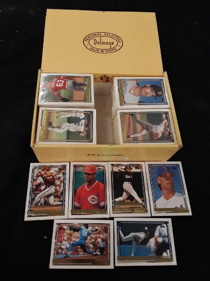 Cigar box full of tops winner baseball cards