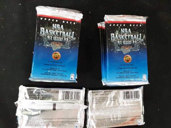 13 packs of Upper Deck 1990 to 93 NBA basketball cards