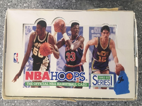1992-93 NBA Hoops Cards Basketball Cards Series 1 box of 36 Unopened packs