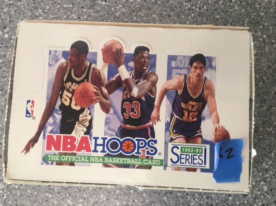 1992-93 NBA Hoops Cards Basketball Cards Series 1 box of 36 Unopened packs
