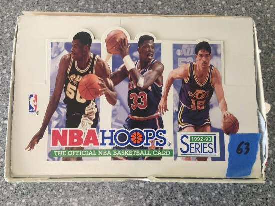 1992-93 NBA Hoops Cards Basketball Cards Series 1 box of 36 Unopened packs
