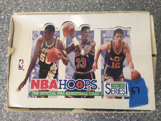 1992-93 NBA Hoops Cards Basketball Cards Series 1 box of 36 Unopened packs