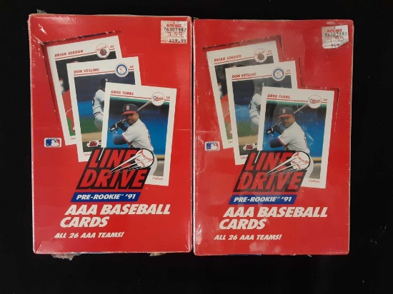 Line Drive pre rookie 1991 AAA baseball cards, 2 unopened boxes