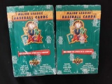 Two unopened boxes of major league baseball cards 1993 Upper Deck Fun Pack