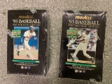 2x-1993 Pinnacle Baseball Cards Series 2 sealed boxes with single packs inside