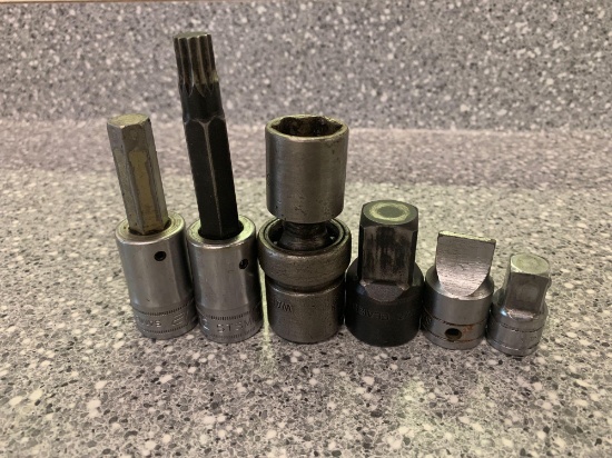 Snap-on sockets swivel, and 1/2 to 3/4 Converts