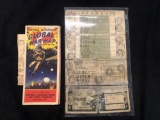 Vintage WW II Global War Map and Japanese Documents