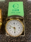 Elgin Travel alarm and Elgin cigarette hard case