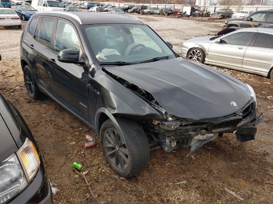 D86 2015 BMW X3 5UXWX9CV5XF0D60906 Black Accident