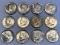 12x- 1964-68 Silver Kennedy Half Dollars