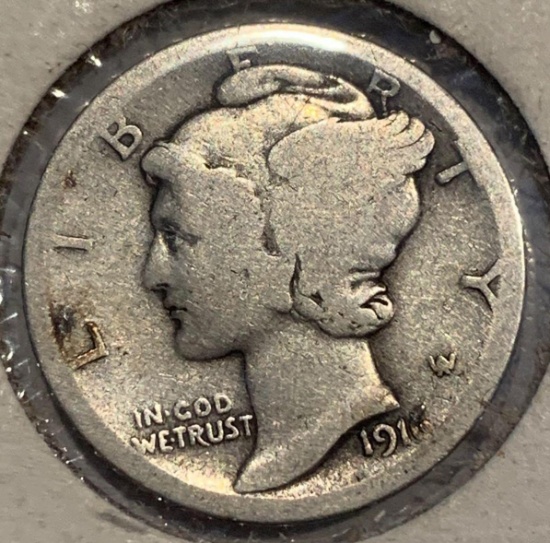 1916 Mercury Dime F