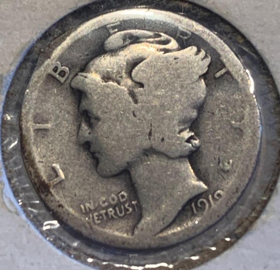 1919S Mercury Dime F