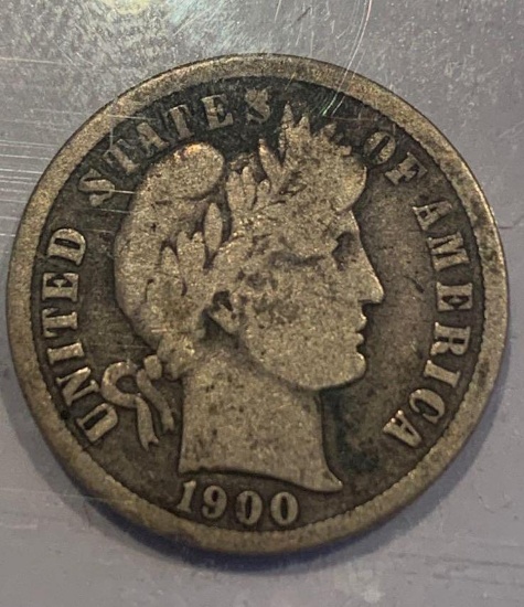 1900 Barber Dime VG