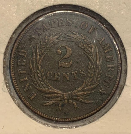 1865 2 Cent Piece VF