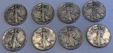 8x- Walking Liberty Half Dollars