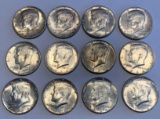 12x- 1964-68 Silver Kennedy Half Dollars