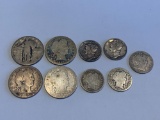 Silver Quarters, Dimes 9 total