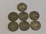7 war time Jefferson nickels