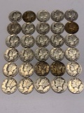 30x Silver Mercury Dimes