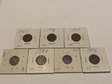 7x-1907, 1881, 1908, 1893, 1908, 1893, and 1902 Indian head pennies