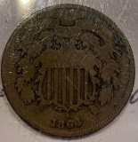 1864 Two Cent Piece VG