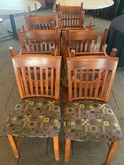 14x-Purple and black pattern padded chairs