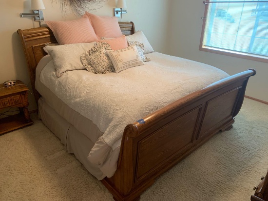 King size bed Solid wood head board and footboard