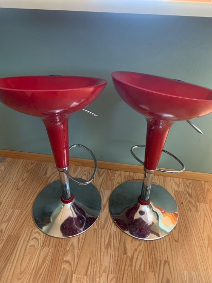 Matching Red Bar Stools