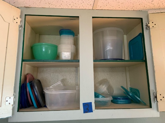 Cupboard of Plastic Storage Containers