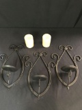 Rod iron candleholders with candles