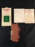 Kris Kringle peace and Santa Claus pottery cookie molds