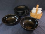 Pottery Bowl Set/ Salt & Papper / Basket Holder