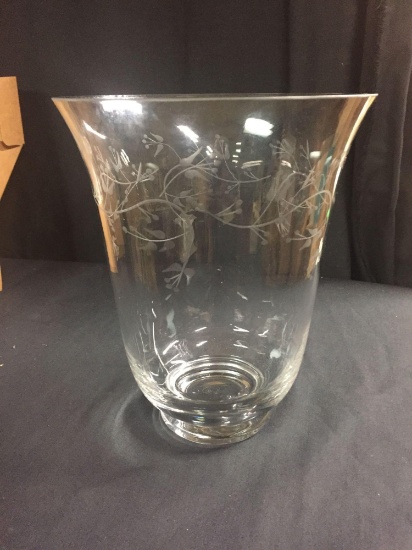 Large glass vase or candle holder 10? tall x 8?