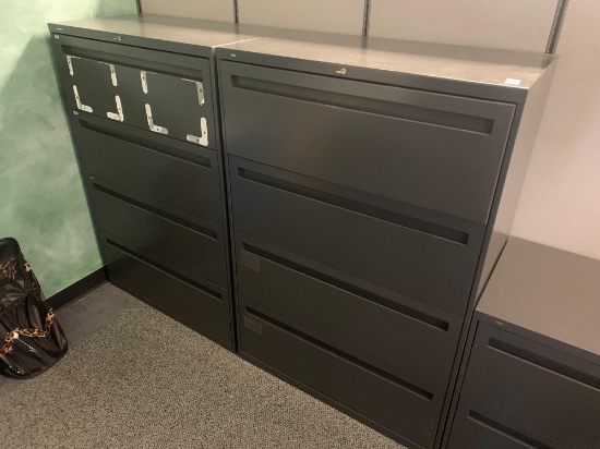 2x- 4 drawer filing cabinets contents not included