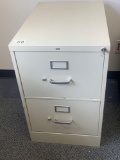 Locking two drawer file cabinet
