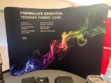 Formulate essential tension fabric display. 126x 91high Can be rebranded to your company
