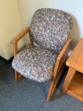 2 Chairs and solid oak end table