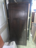 30in 3 panel dark finished door with frame