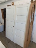 5ft x80 5 panel white finished double door with frame