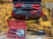 Roper Whitney hand punch, Klein tools pipe bender, TEKTON hand files plus toolbox
