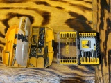 Brand new DeWalt drill driver set and organizer with approximately 20 Phillips heads and others