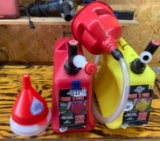 Lightly used gas cans with funnels