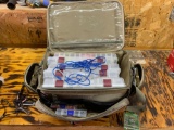 Fishing tackle box full of Lewers weights hooks spinners everything you need