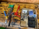 Caulking guns 3/16 fiberglass wire running kit pliers wrenches pry bar plus