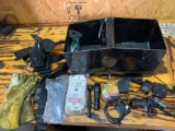 Welding gloves toolbelt lockout equipment camping fork with knife very very nice flashlight plus